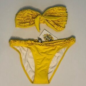 Desiree Nercessian Strapless Tie Bikini Medium